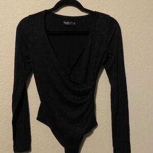 Abercrombie & Fitch Black Long Sleeve Bodysuit